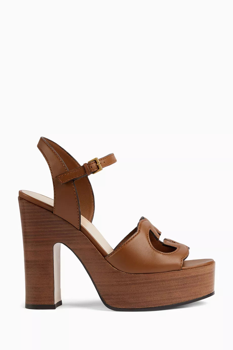 Interlocking GG 120 Platform Sandals in Leather