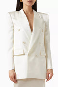 Double-breasted Jacket in Silk-satin