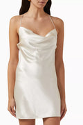 Cowl Back Dress in Satin