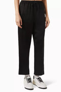 Logo-embroidered Sweatpants in Crepe Satin