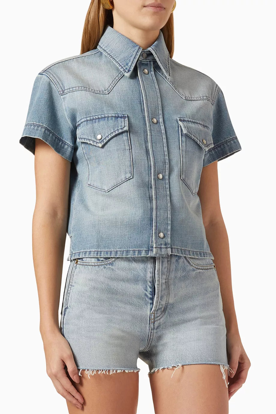 Cropped Shirt in Denim