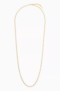 Long Parallel Figaro Chain Necklace in Metal