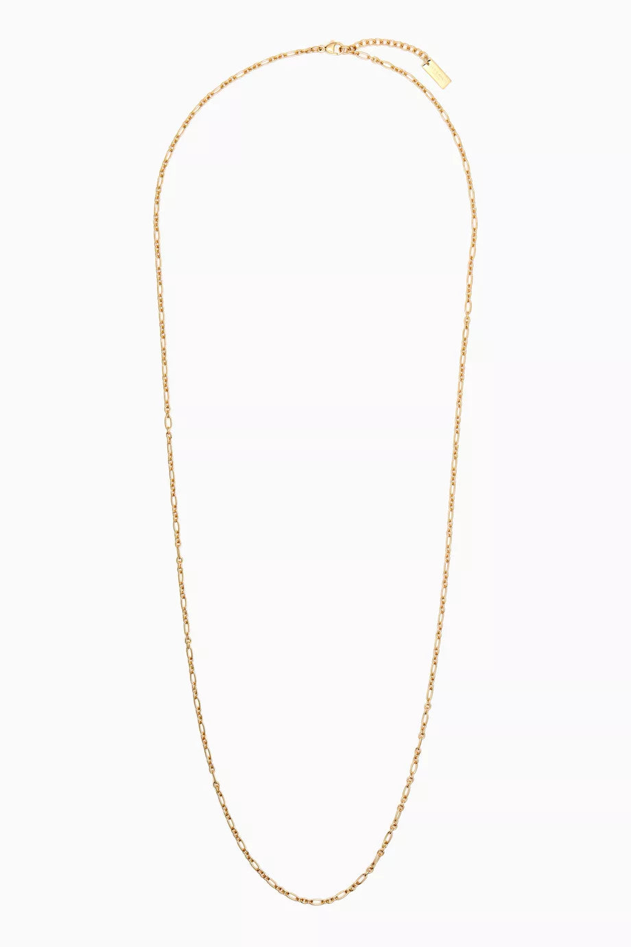 Long Parallel Figaro Chain Necklace in Metal