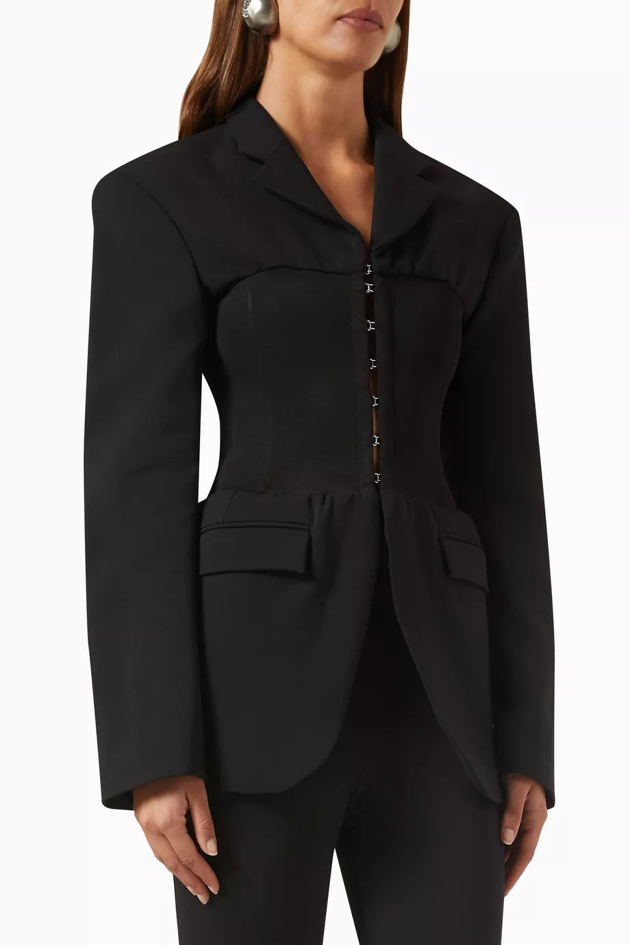 Corset Tube Blazer in Wool-blend