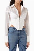 Grid Corset Shirt in Organic Cotton