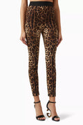 Leopard-print Leggings in Charmeuse