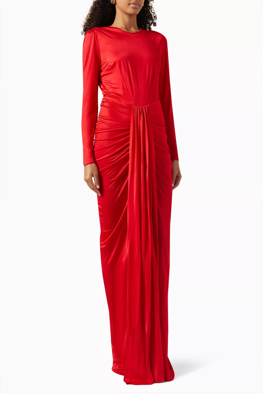Organzine Draped Maxi Dress
