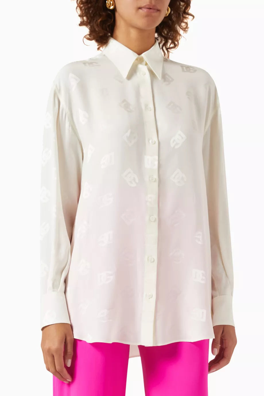 Logo-jacquard Shirt in Silk