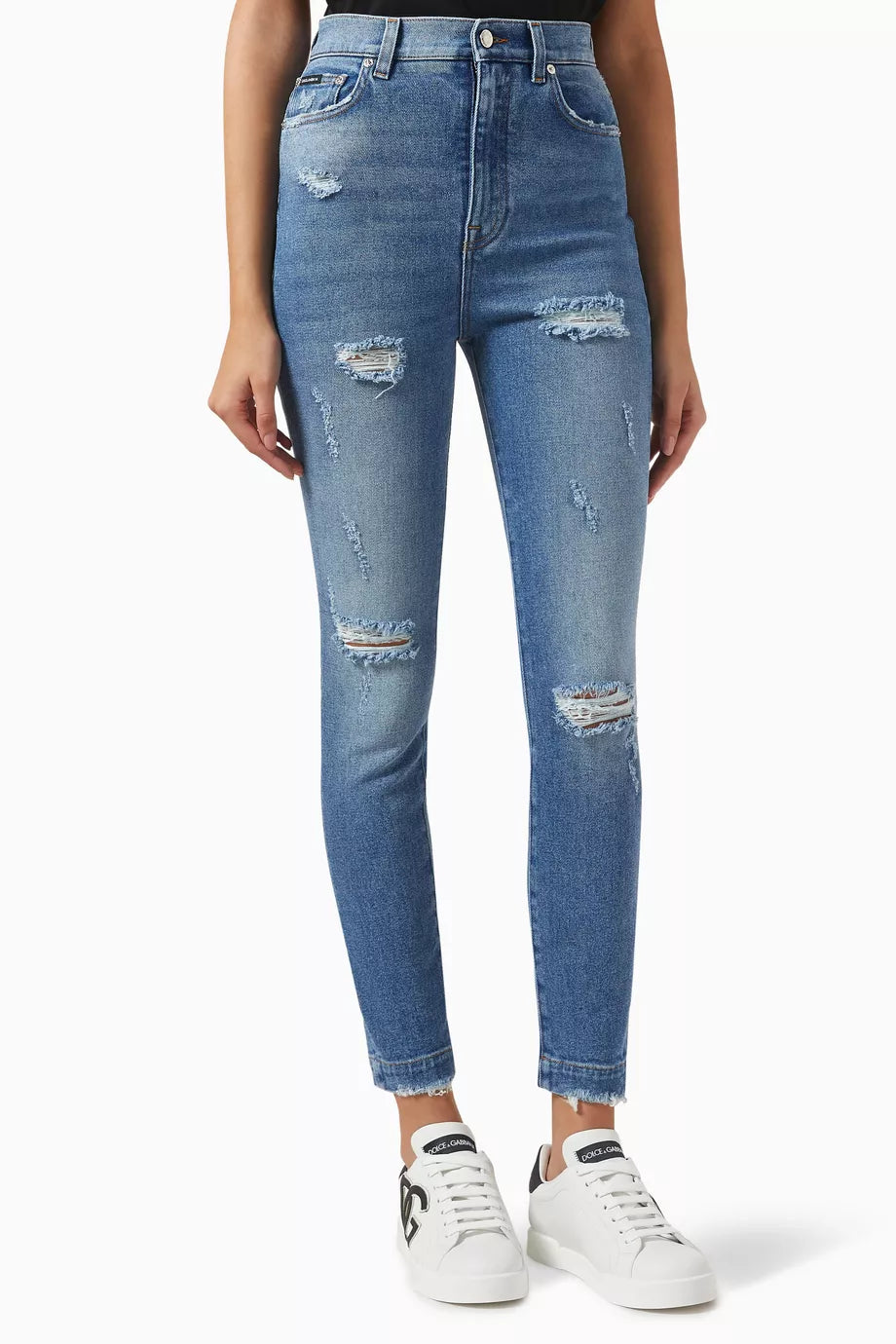 Grace Ripped Jeans in Denim