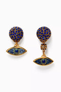 Eye Lapis Lazuli Clip-on Earrings in Gold-plated Brass