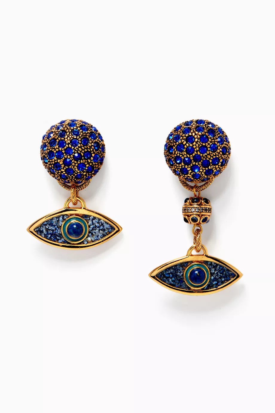 Eye Lapis Lazuli Clip-on Earrings in Gold-plated Brass