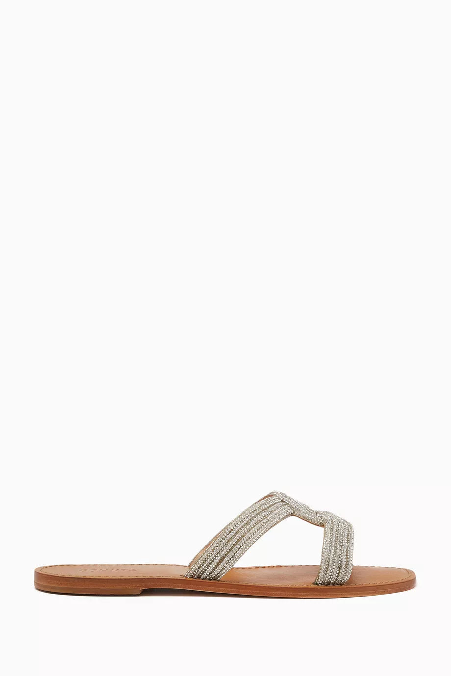 Double-strap Flat Slides in Nappa Leather