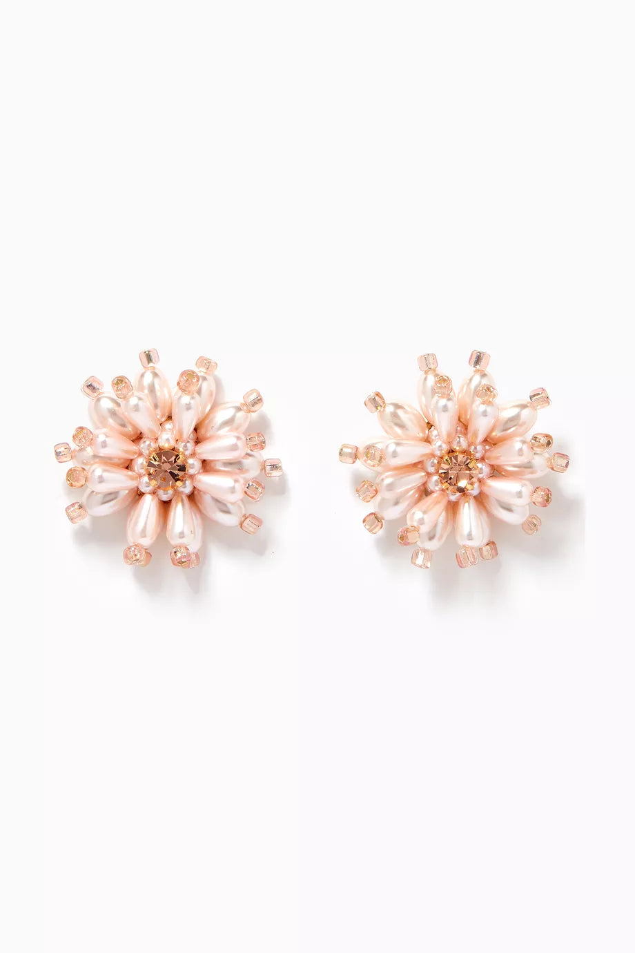 Bouquet Fleuri Pearl Studs in Gold-plated Brass