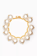 Echappes Beaded Necklace in Gold-plated Brass