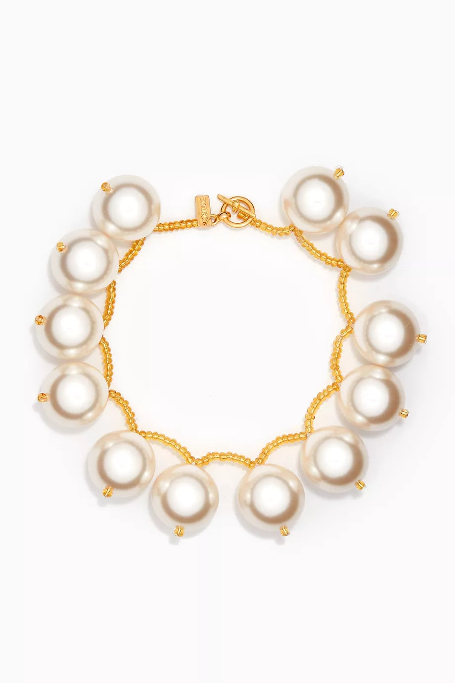Echappes Beaded Necklace in Gold-plated Brass