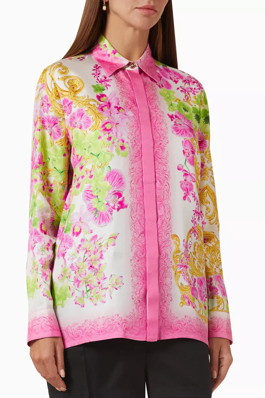 Medusa Orchid Shirt in Silk Twill