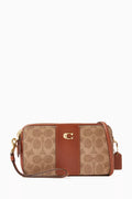 Kira Colour-block Crossbody Bag in Coated-canvas & Leather
