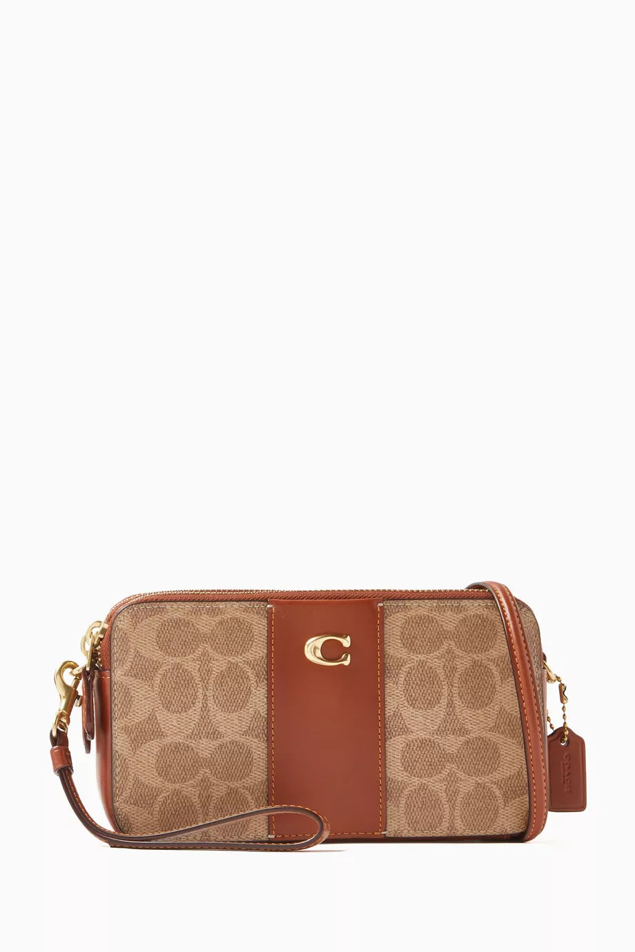 Kira Colour-block Crossbody Bag in Coated-canvas & Leather