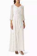 Embellished V-neck Maxi Dress in Chiffon