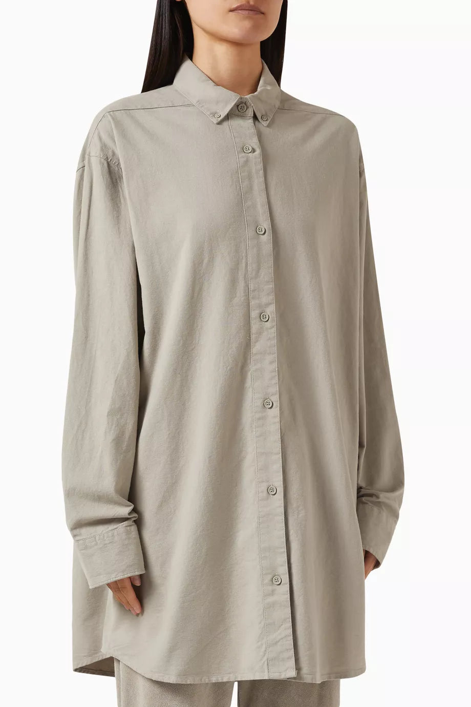 Long-sleeve Oxford Shirt in Cotton