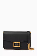 Katy Flap Chain Crossbody Bag in Leather