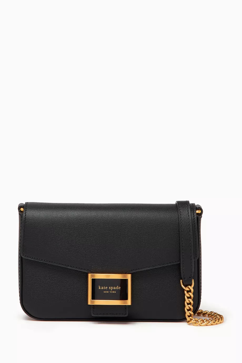Katy Flap Chain Crossbody Bag in Leather