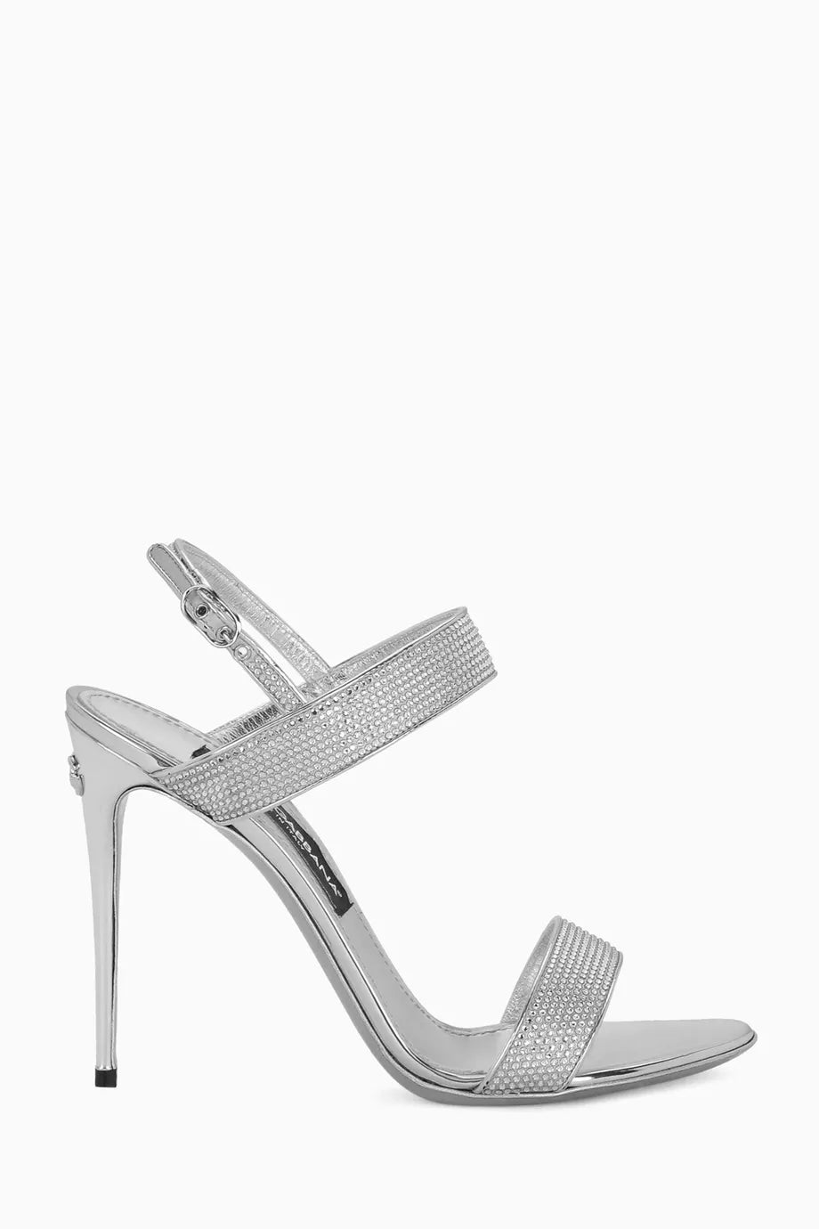 Keira 105 Crystal DG Logo Sandals in Satin