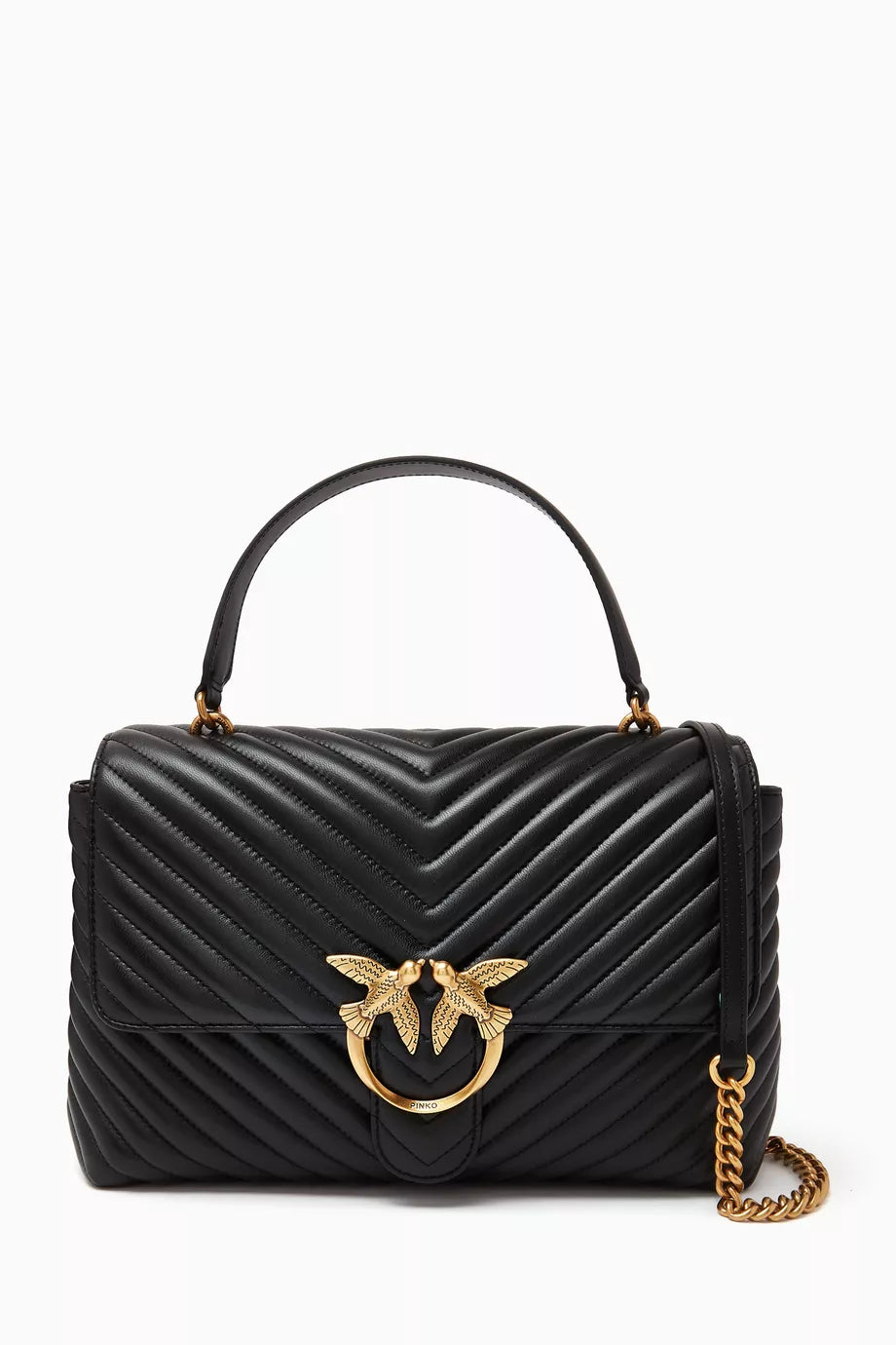 Classic Lady Love Puff Bag in Chevron Leather