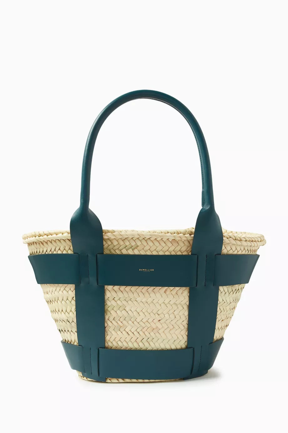 Medium Santorini Bag in Raffia & Leather