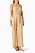 Kikab Off-shoulder Maxi Dress in Cotton-gauze