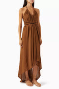 Ayikal Halterneck Maxi Dress in Cotton-gauze