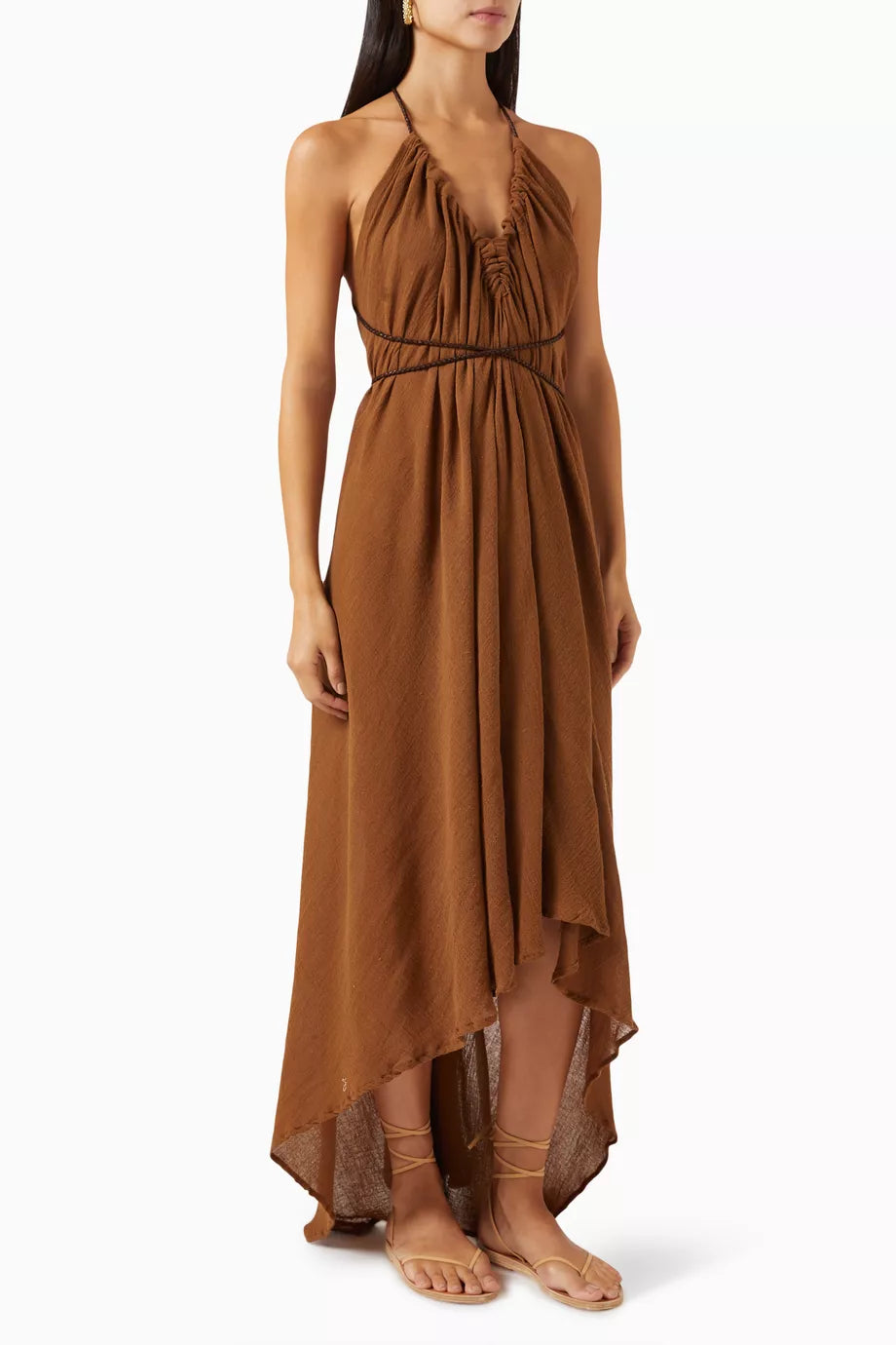 Ayikal Halterneck Maxi Dress in Cotton-gauze