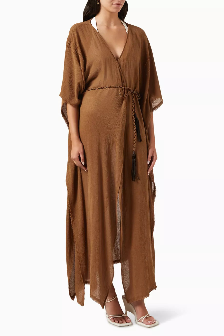 Chumuk Maxi Wrap Dress in Cotton-gauze