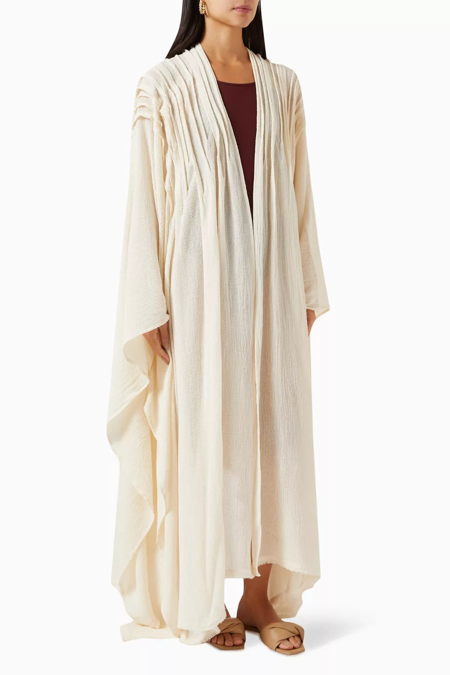 Ukumari Pleated Maxi Vest in Cotton-jute