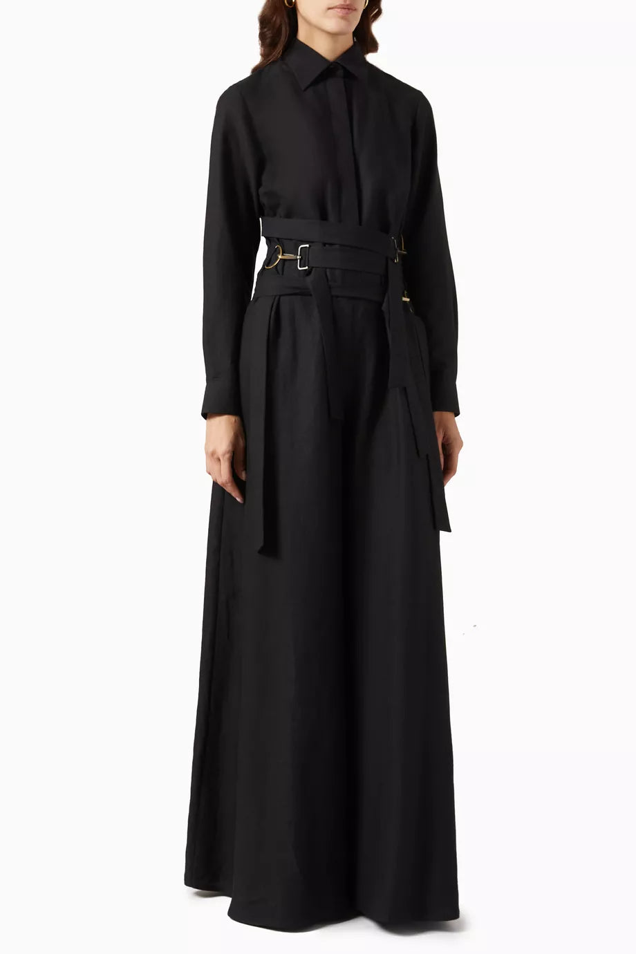 Belted Jumpsuit in Linen Blend