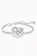 Matrix Heart Crystal Bracelet in Rhodium-plated Metal