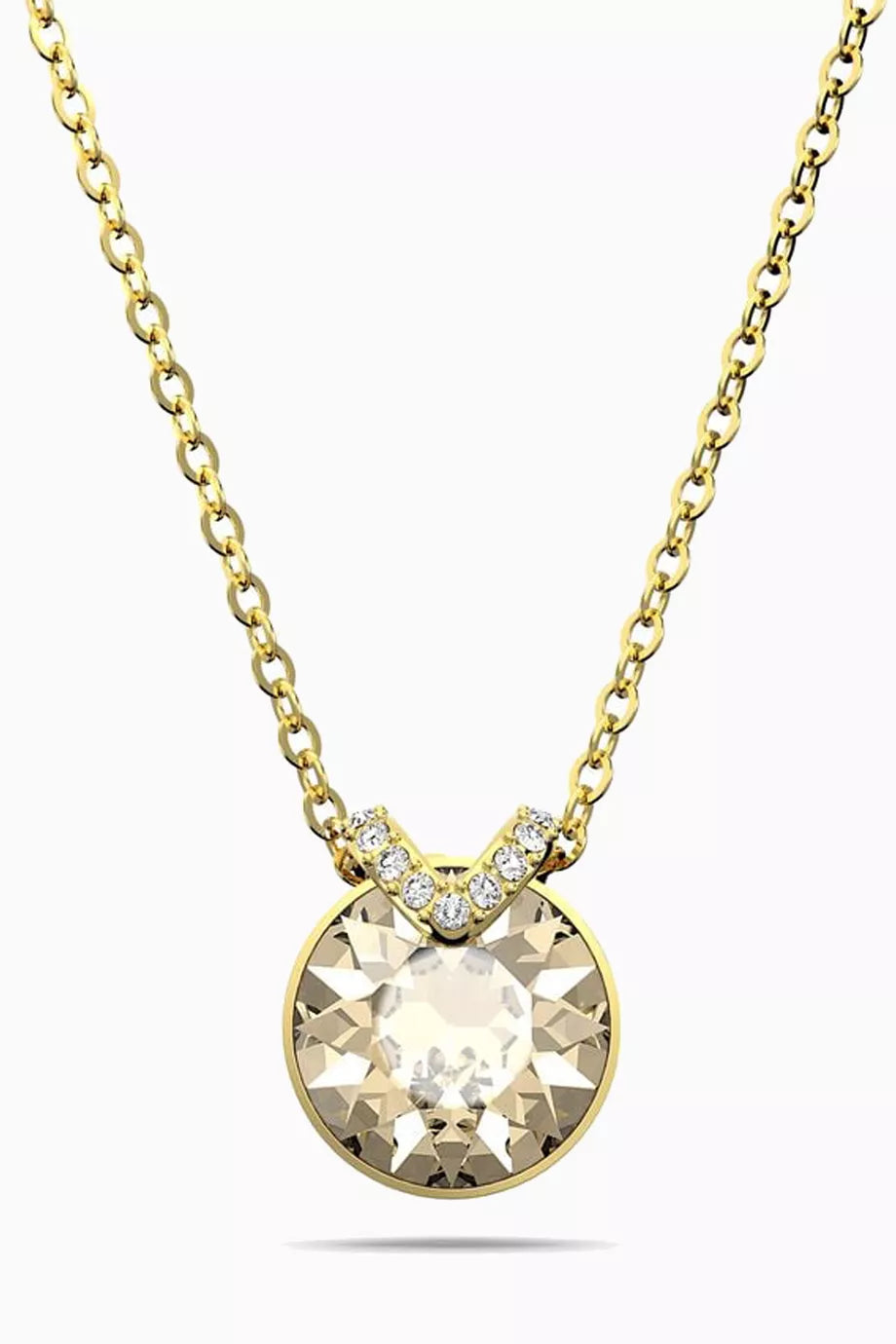 Bella V Crystal Necklace in Gold-plated Metal