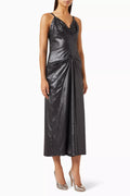 Gathered Midi Dress in Viscose