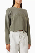 Cropped Sweatshirt in Cotton