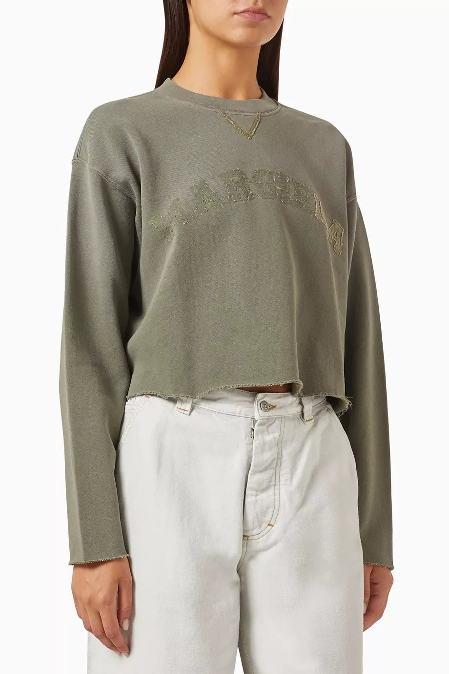 Cropped Sweatshirt in Cotton