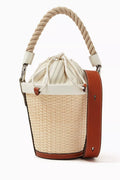 AVP Bucket Bag in Straw & Calf Leather