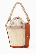 AVP Bucket Bag in Straw & Calf Leather