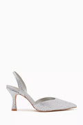 Hayley 80 Slingback Pumps in Crystal Embellished Leather
