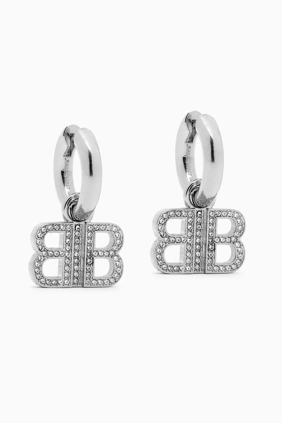 BB 2.0 Rhinestones Hoop Earrings in Brass