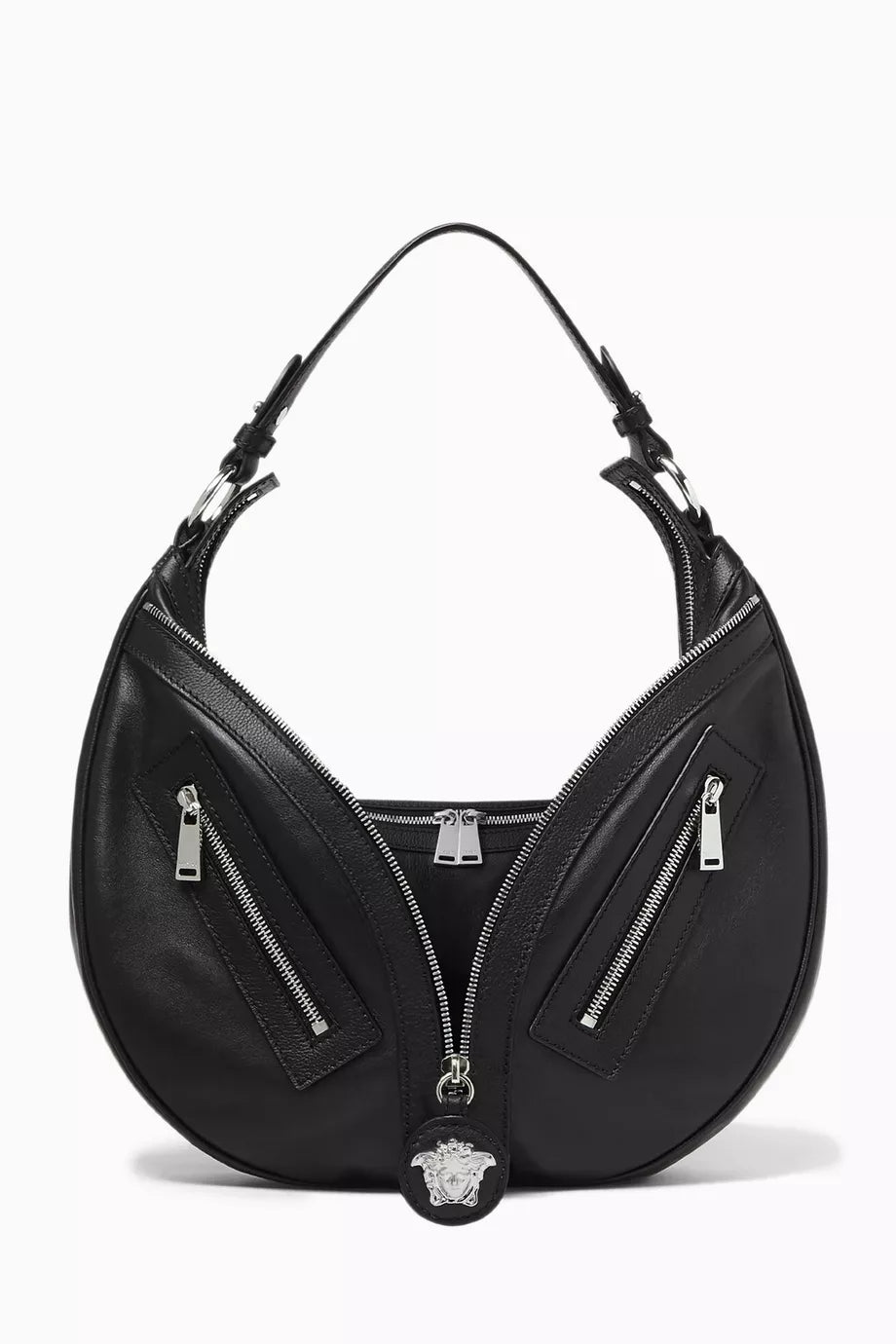 Medium Biker Hobo Bag in Calf Leather