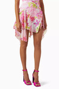 Logo Orchid Skirt in Silk