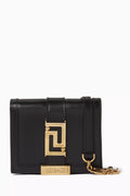 Greca Goddess Bi-fold Chain Wallet in Leather
