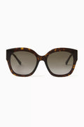 Leela Tortoise-shell Oversized Sunglasses in Acetate