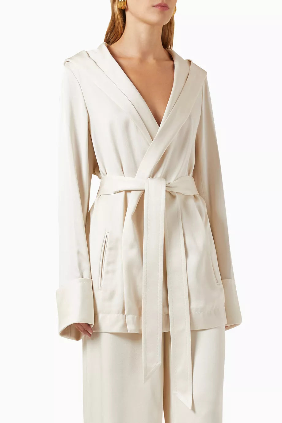 Hooded Jacket in Crepe