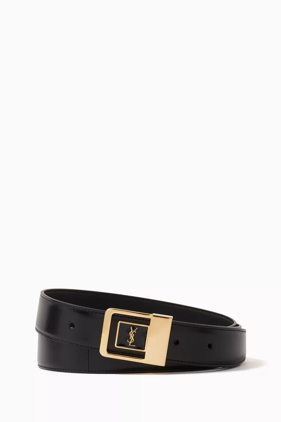 Cassandre Square Buckle  Belt in Leather